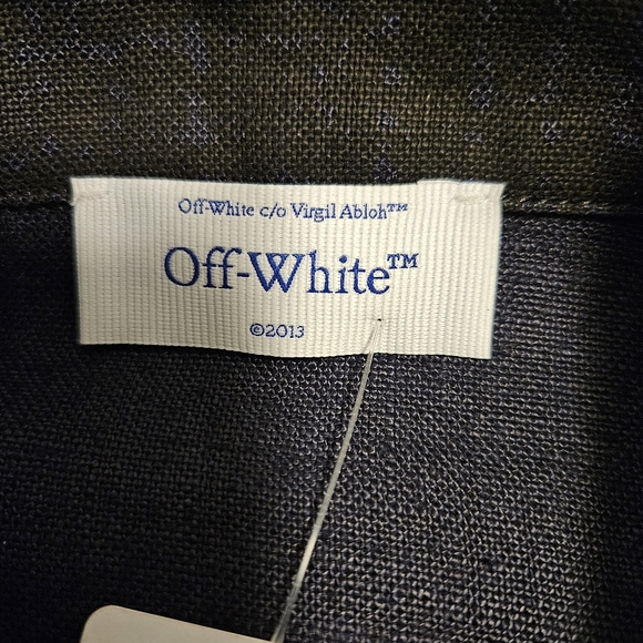 OFF-WHITE 90s Logo Linen Bowling Shirt - Picture 5 of 8